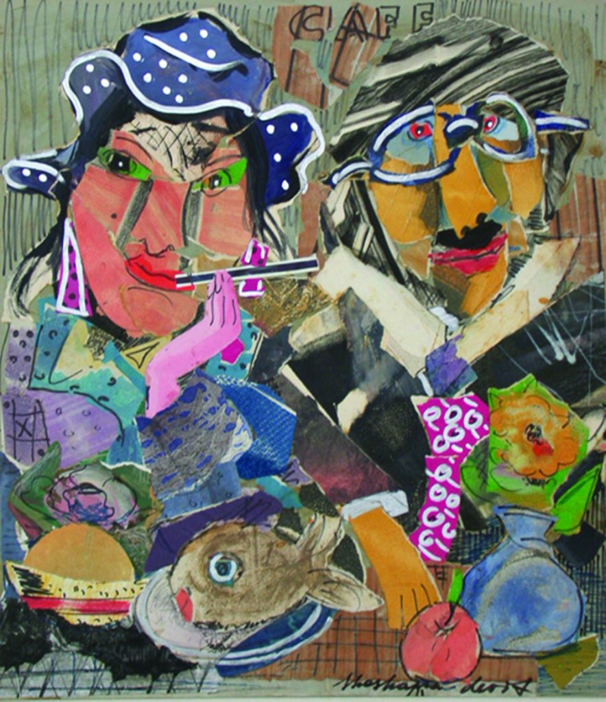 New York couple 3, collage, 76^65 , oil on paper, 1990